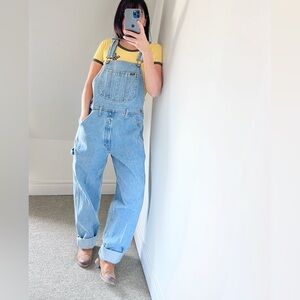 Vintage Women's Light Blue Lee Denim Jean Overalls